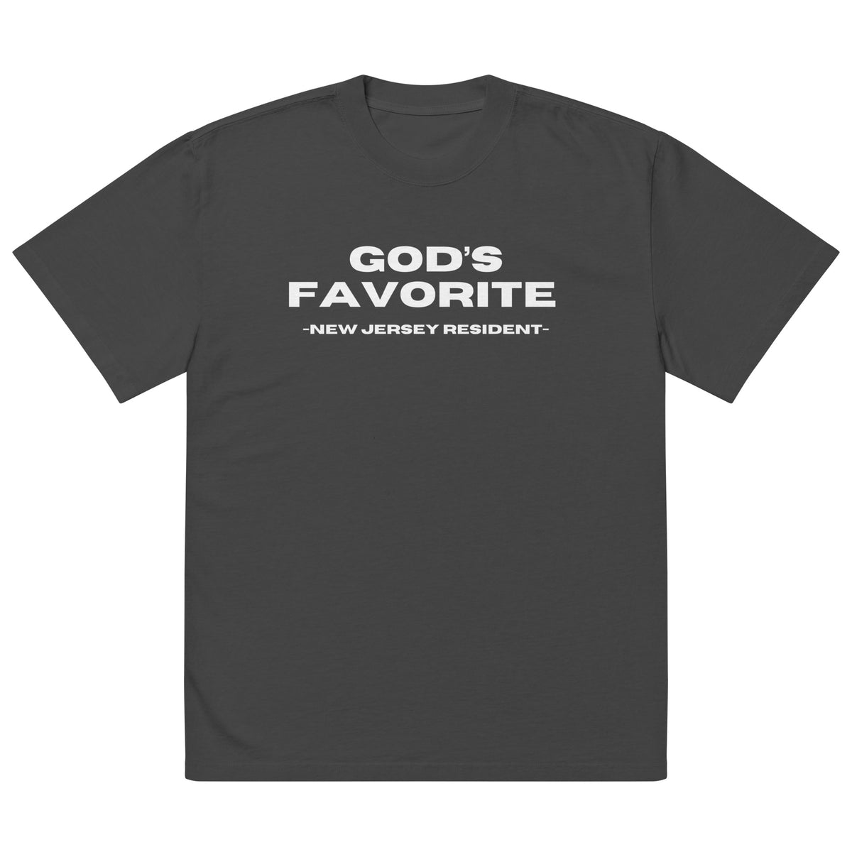 Gods Favorite Nj resident Black Oversized faded t-shirt